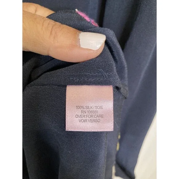 Calypso St. Barth Rodru Floral Embroidered Maxi Silk Dress Handkerchief Hem XL - Picture 13 of 15